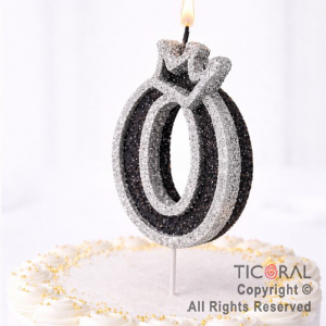 VELA NUMERO CORPOREO CON GIBRE PLATA N.0 x 1